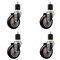 Service Caster 4'' SS Maroon Poly Wheel Swivel 1-7/8'' Expanding Stem Caster Set, 4PK SCC-SSEX20S414-PPUB-MRN-178-4 - alternate 1